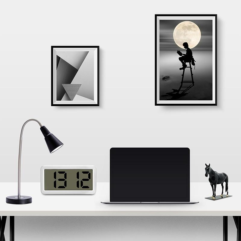 Цифровой будильник с питанием от батареек, отображение времени и даты, настольные часы с функцией повтора сигнала 12/24 ч, настенные ЖК-часы с батареей CR2032