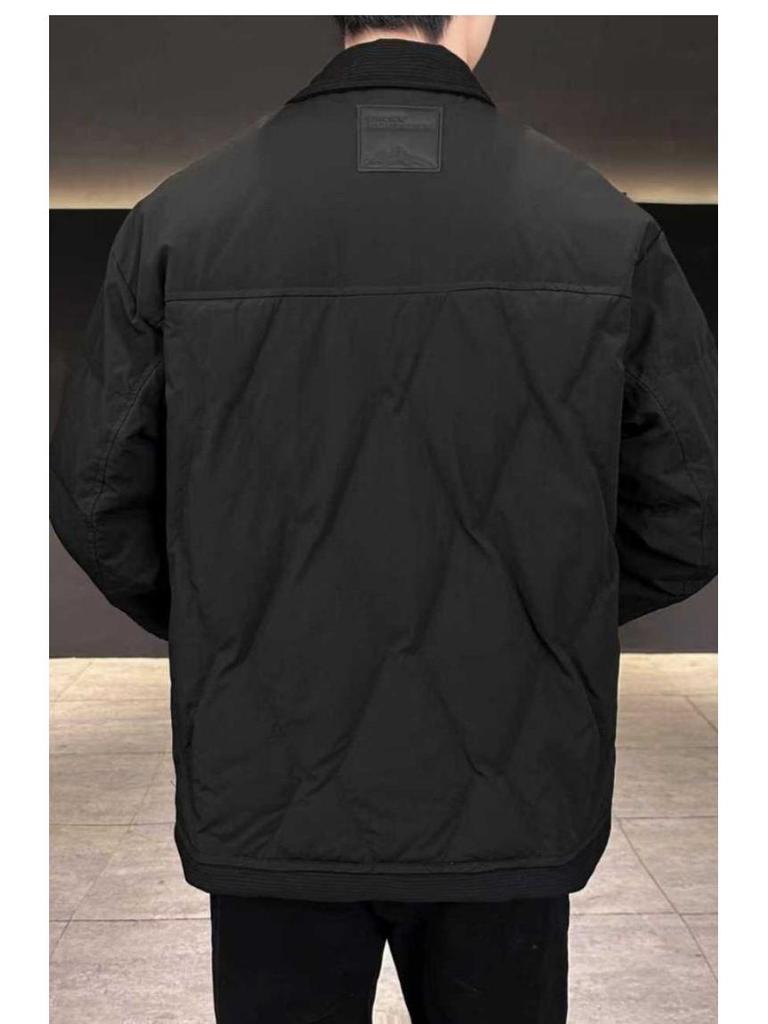 Мужская модная легкая куртка-пуховик с лацканами 2025 - Теплое, короткое, утепленное зимнее пальто