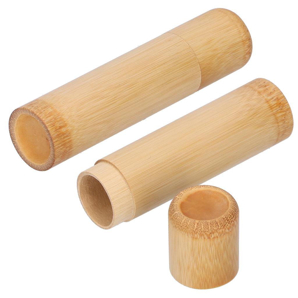 2 шт. Экологичная бамбуковая трубка, портативный цилиндр для хранения чая, мини-круглая банка для хранения специй