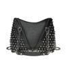 Studded Shoulder Bag for Women Leather Punk Style Rock Rivet Crossbody Bag Handbag with Chain Wallet Purse for Girls
