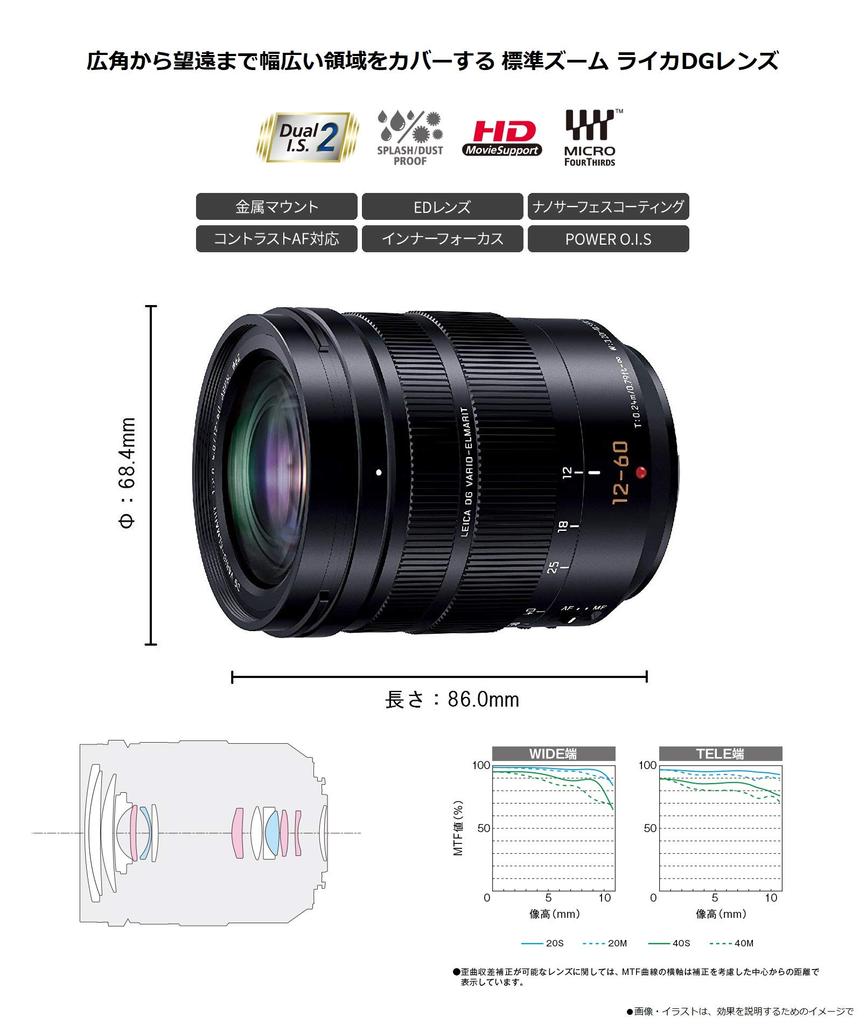 Panasonic Zoom Lens for Micro Four Thirds Leica DG VARIO-ELMARIT 12-60mm/F2.8-4.0 ASPH./POWER O.I.S. H-ES12060