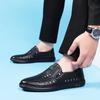 Весна-лето Мужские кожаные туфли с полой дышащей удобной мягкой подошвой без застежек Повседневные туфли на плоской подошве