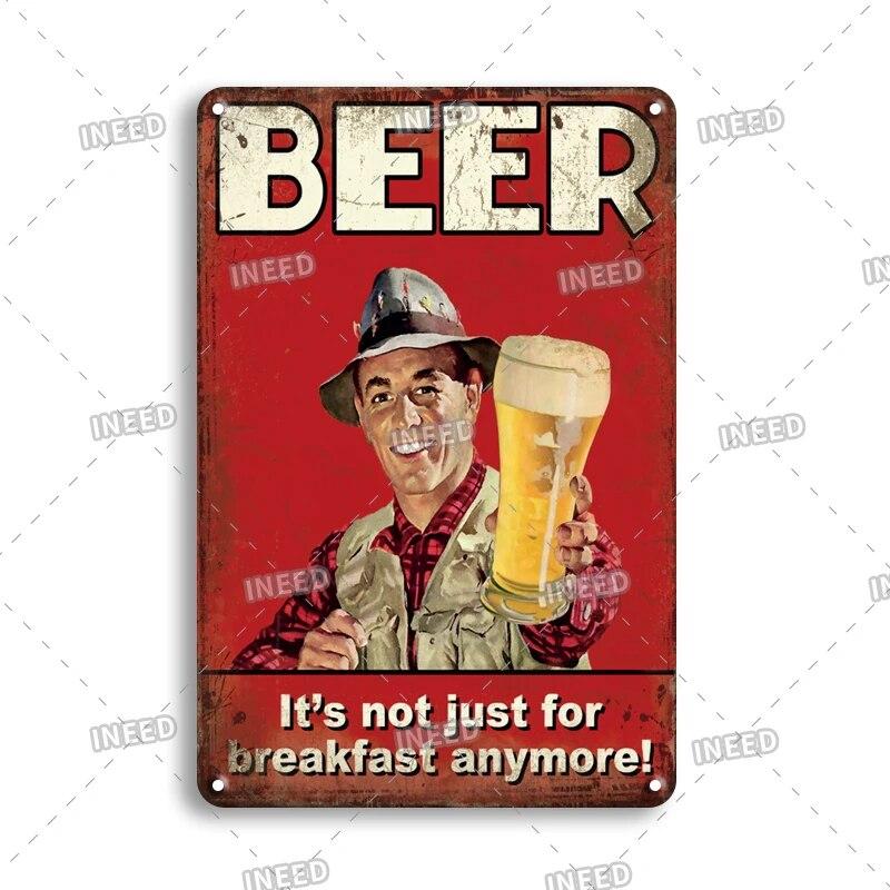 Tin Sign Beer Slod Here Vintage Metal Plaque Retro Metal Plate Funny Drink Vintage Iron Poster for Pub Club Man Cave Bar Decor