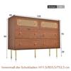 Commode - 6 tiroirs - Vintage - Noyer - Pieds métalliques 20 cm
