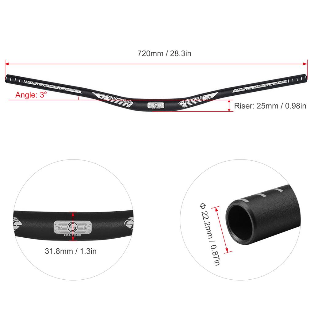 Велосипедный руль Велосипедный руль из алюминиевого сплава MTB Удлиненный руль с подъемной штангой