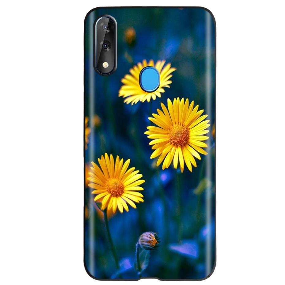 Чехол для ZTE Blade V10 Модный Цветочный Узор Сердце Чехлы для Телефона Для ZTE Blade V10 Vita V 10 Черный Силиконовый Мягкий TPU Бампер