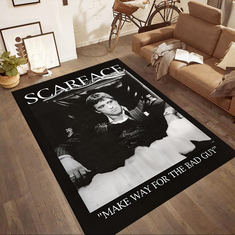 Scarface Style Square rugs are a great choice for living rooms, bedrooms, home décor, and as gifts.