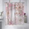 1PC Pink Lace Flowers Printed Shower Curtain, Waterproof, Washable, with 12 Hooks, Bathroom Shower, Home Use