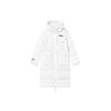 Solid Color Logo Simple Casual Long Hooded Down Jacket Women Outerwear White F11W249906FWT