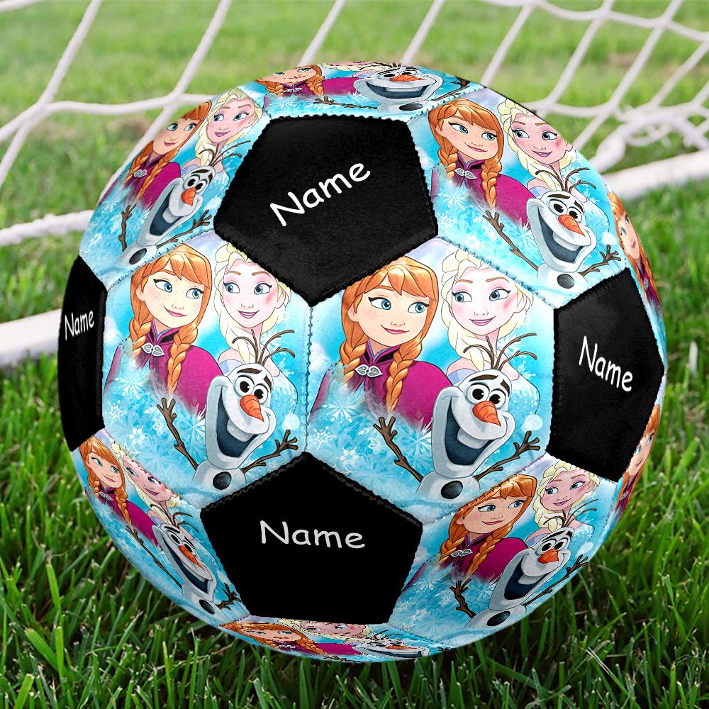 Custom Name Elsa Theme Size 5 Soccer Ball, Suitable for Both Indoor and Outdoor Matches, a Gift Suitable for Everyone.