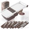 OAKWILL [Supervised by Professional Chefs] Slicer, Julienne, Vegetable Slicer, Slicer, Julienne, Set, Multi-Function Grater (Brown)