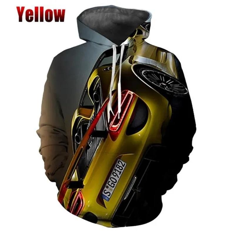 3D-печать серии Super Car Графические толстовки для мужчин Модные свободные свитера большого размера Толстовки Топы Sudaderas Para Hombres