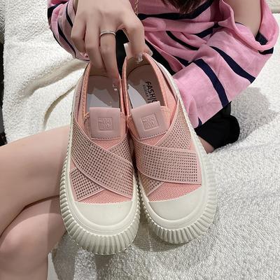 Женская обувь Вулканизированные вязаные кроссовки Женские туфли на плоской подошве Вулканизированная обувь Повседневная Chaussure Femme