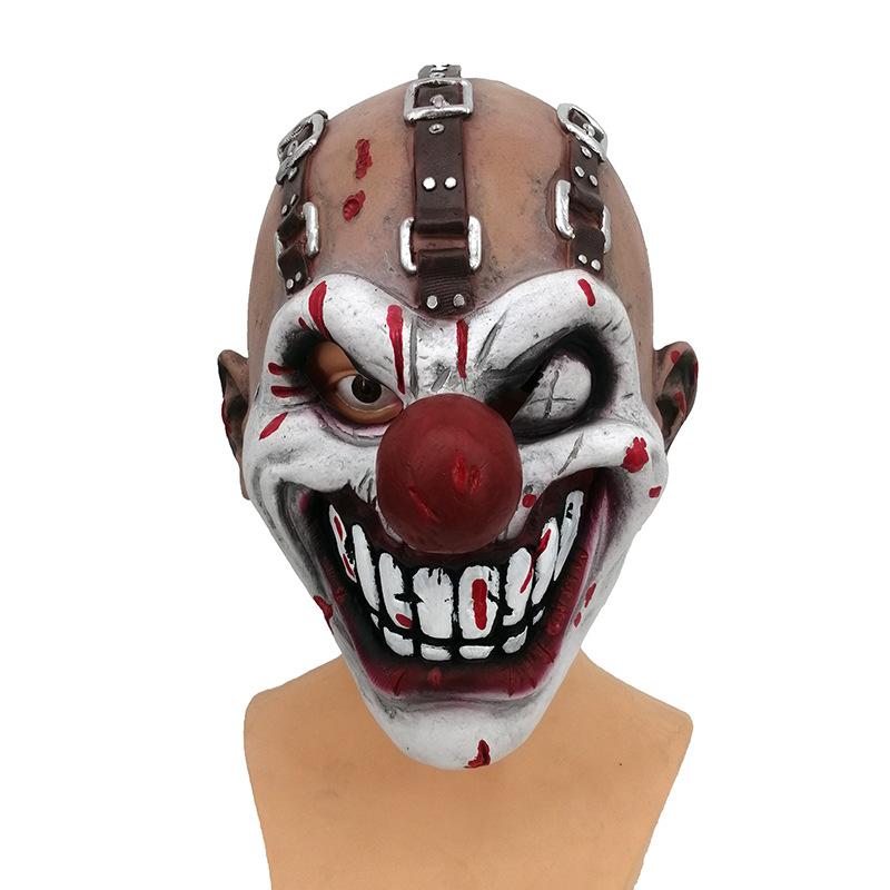 New Halloween Horror Clown Mask Game Character Latex Headgear Party red-nosed clown prop