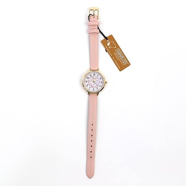 [Fieldwork] Женские часы Snoopy Analog Leather Belt Акварельные иллюстрации Pink PNT033-2