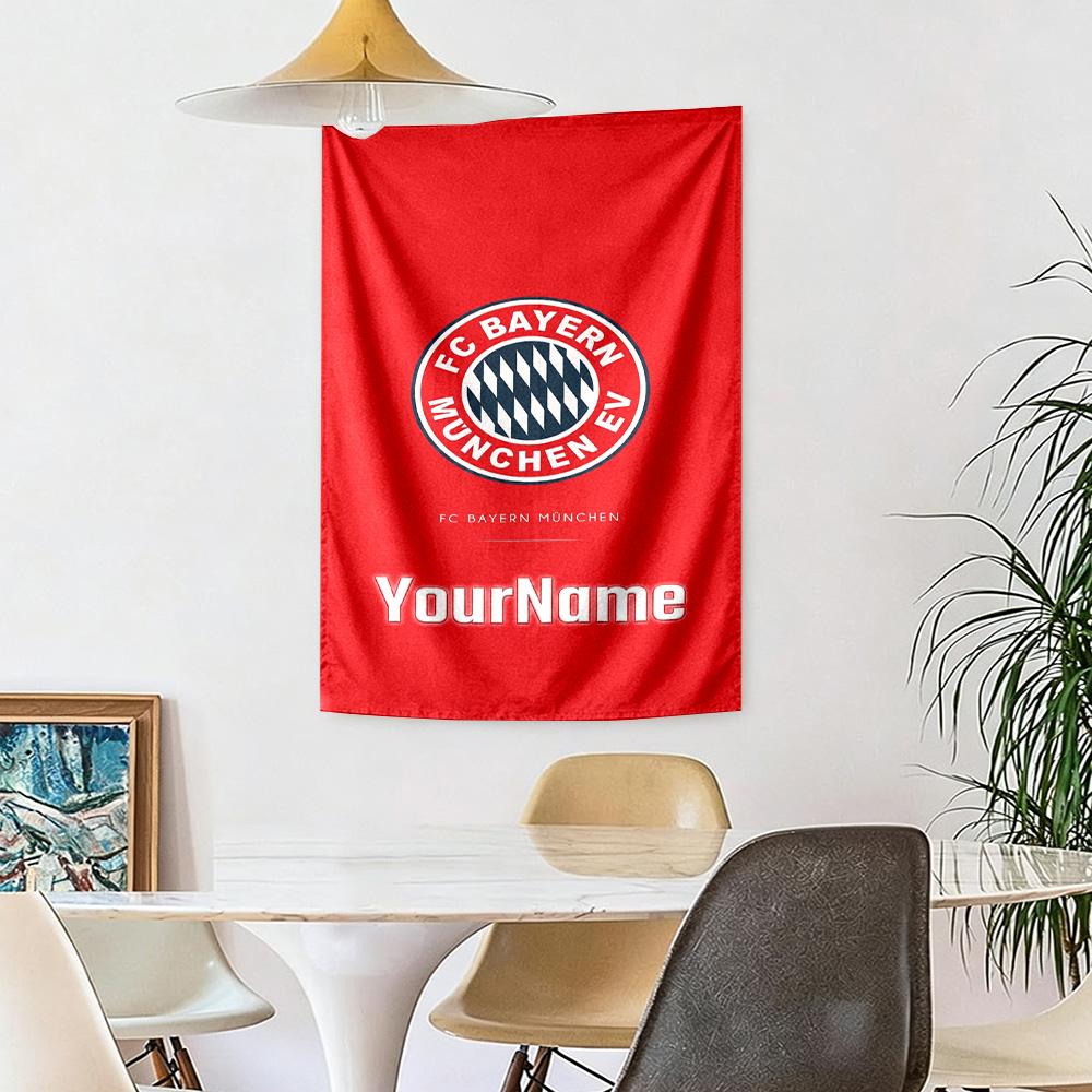 Fc Bayern Mnchen Custom Your Name Wall Decor Tapestry Art For Pet Memorial Birthdaywedding Party Backdrop Family Gift