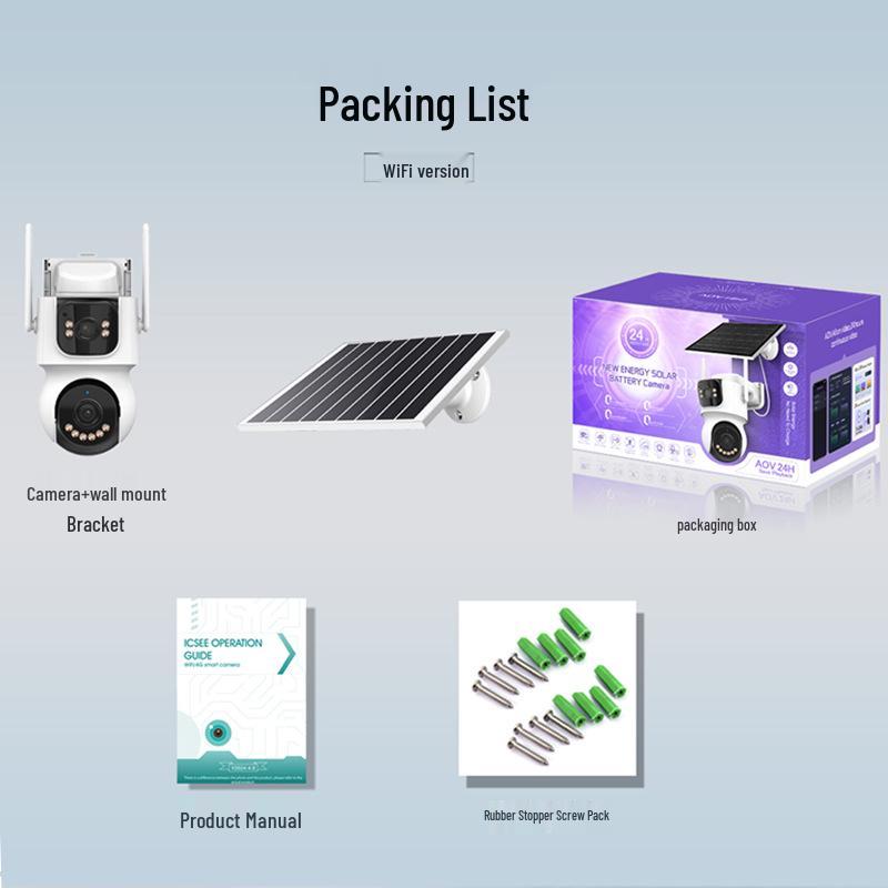 AOV HD 4G Dual-Lens Solar Monitor Camera with Dual-View WiFi