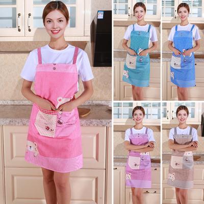 Кухонный фартук Мультяшный медведь Полиэстер Без рукавов Водонепроницаемый Маслостойкий Кухонный помощник для дома Ресторана Кафе