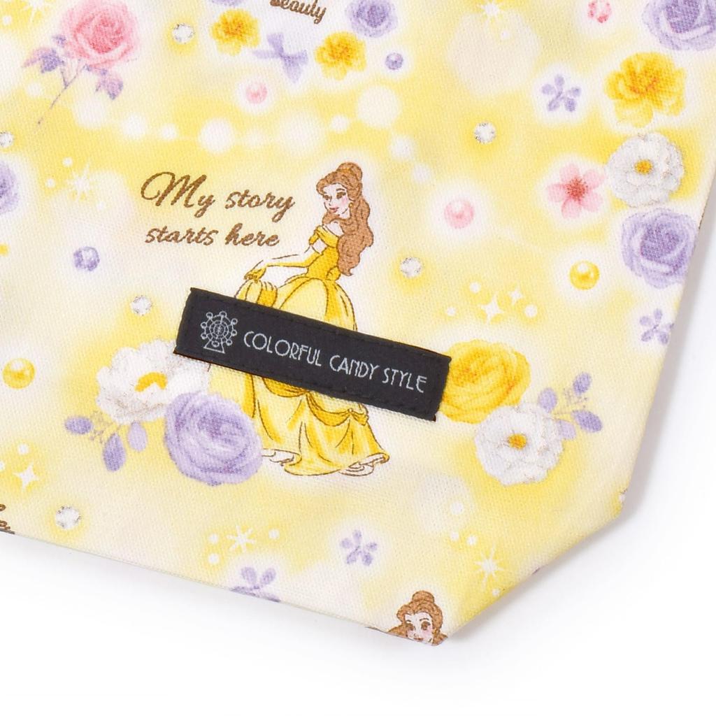 COLORFUL CANDY STYLE Disney Drawstring Large Gym Clothes Bag (with Name Tag) Belle BEAUTY AND THE BEAST Belle Princess Belle Set of 3 Stylish Gym
