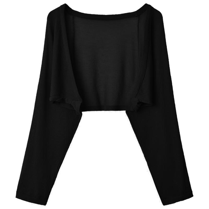 Женский трикотажный кардиган с длинными рукавами, топы с высокой талией, солнцезащитная шаль