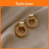 Stylish Modern Multi-layer Circle Stud Earrings In Gold And Silver For Women