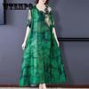 Весенне-летнее литературное темпераментное платье высокого класса, женское свободное платье большого размера, тонкое, закрывающее живот, с принтом нерегулярной формы