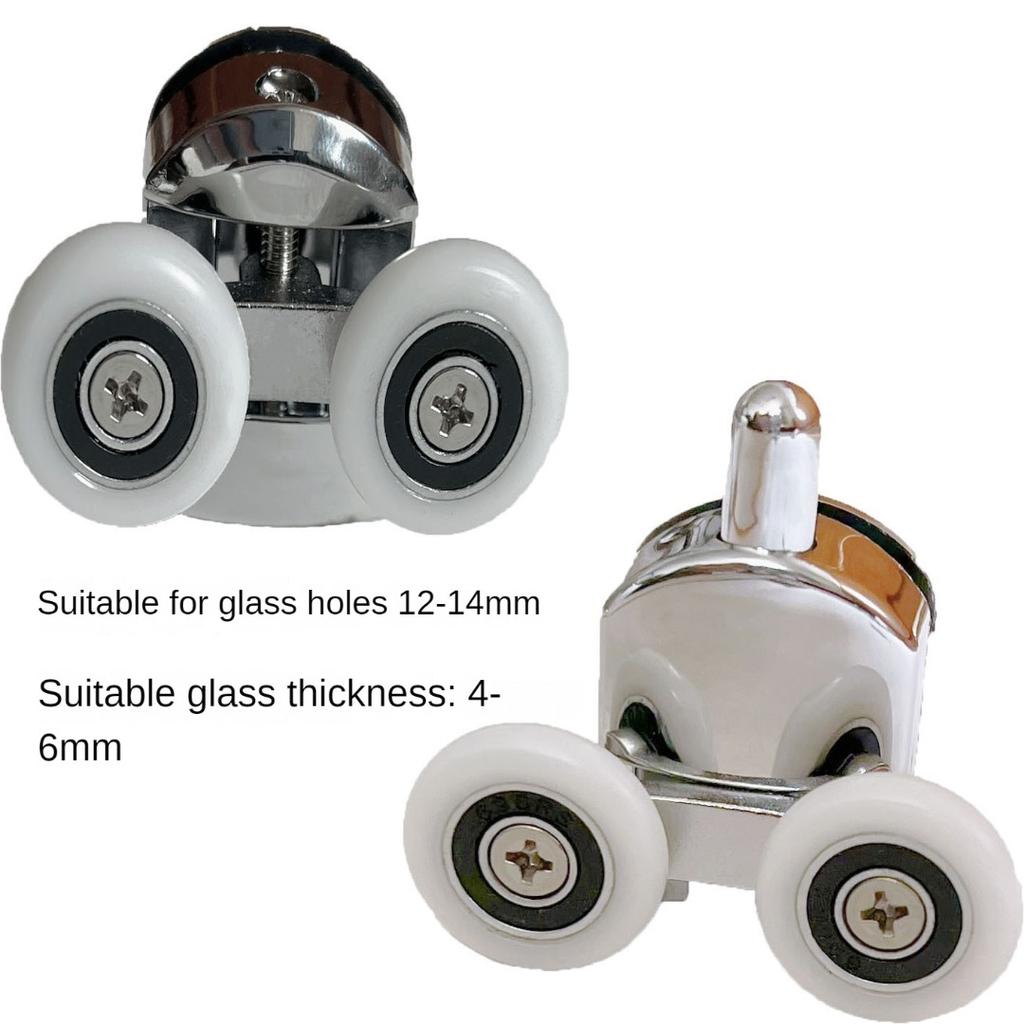 4pcs Double Shower Screen Door Roller Top and Bottom 23mm Wheels Replacement