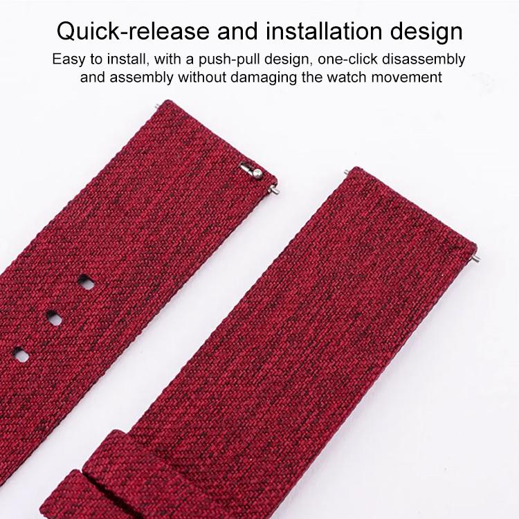 Stainless Steel Pin Buckle Nylon Woven Canvas Replacement Watch Band, Adjustable 12mm Wrist Strap