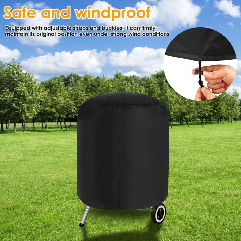 Vertical Round Smoker Cover, Kettle Grill Cover, BBQ Barbecue Cover, Kettle Grill Cover Fire Pit Solid Barrel Protection