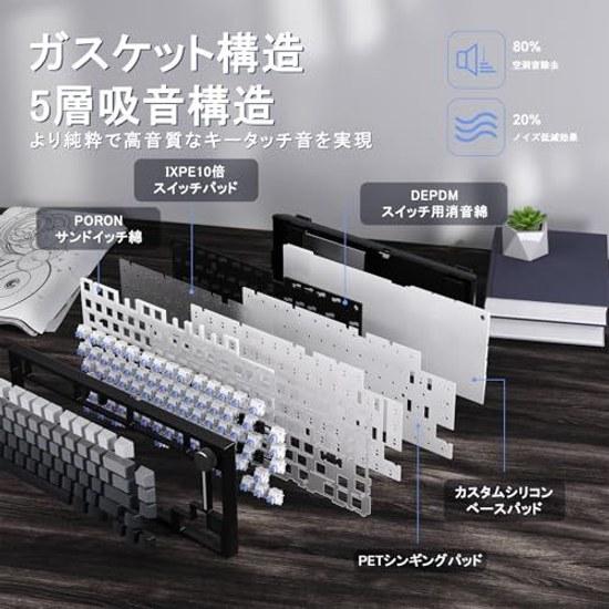 ATTACK SHARK X820ULTRA Механическая клавиатура Игровая С подсветкой Кабель Type-C Индивидуальная раскладка 75% Беспроводное/Проводное/BT Тройное подключение Горячая замена переключателей PBT -