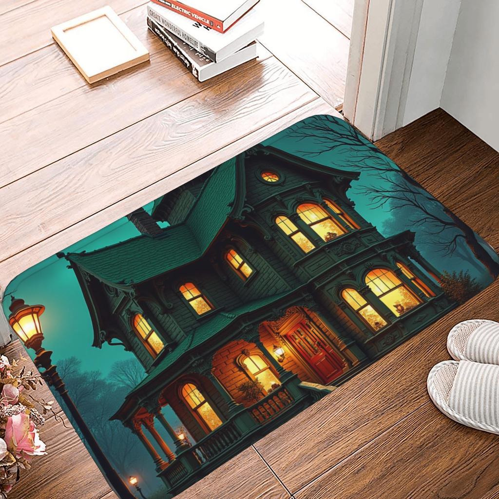 1PC Cyberpunk Skull Pattern Kitchen Rug Non-Slip Door Mat Pop Design Bathroom Rug Bath Mat Carpet for Home Sink Laundry Decor