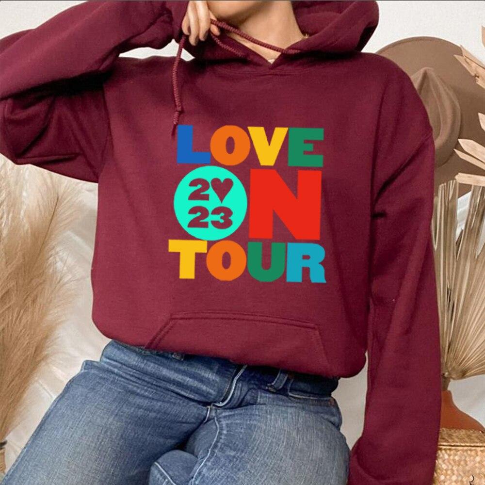 Толстовка Love on Tour 2023 Модные толстовки Толстовка HS Bible Толстовка с капюшоном Love on Tour Aesthetic HS Concert Повседневная толстовка
