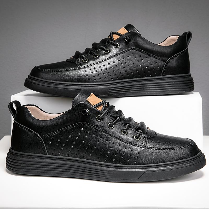 Fashion Genuine Leather Men's Shoes High Quality Sneakers for Men Handmade Italian Business Casual Shoes Outdoor Sport Skateboard Shoes