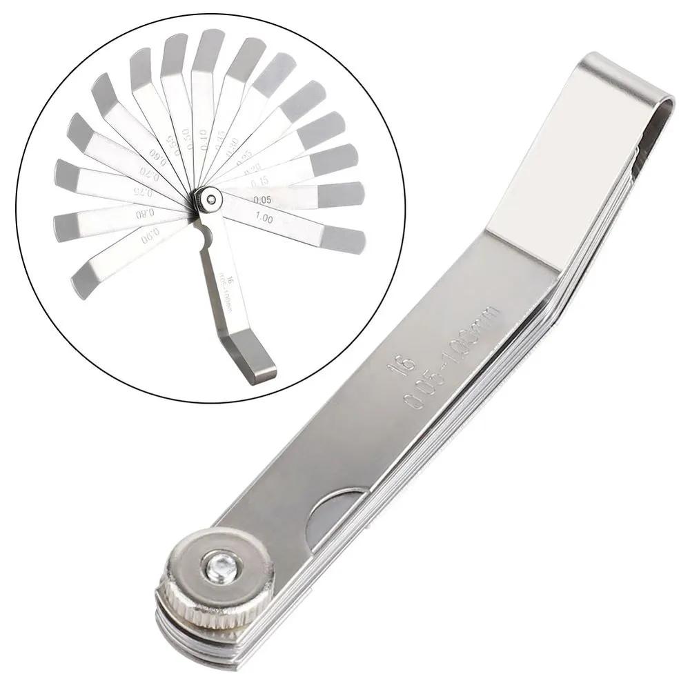 Bent Oil Dipsticks Valve Clearance Measuring Tool Set 16 Stainless Steel Pins 0.05mm to 1mm Range Fan Design Ring Assembled 1x Probe Group for Car Re