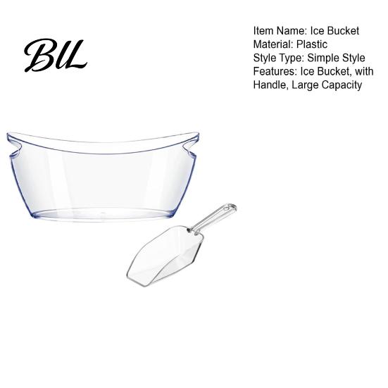 Multi-bottle Wine Chiller Ice Bucket 5L Large Capacity Boat Shape Container with Transparent Shovel Pail for Party Beer Champagne