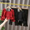 Girls' Spring Suit New Children's Blouse Flared Pants Two-piece Set