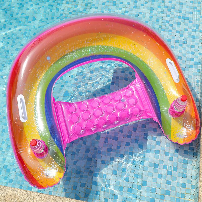 Rainbow U-shaped Inflatable Floating Lounge Chair