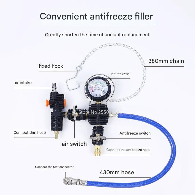 44pcs Car radiator coolant vacuum pressure test tool, cooling system leak test and pneumatic cleaning kit