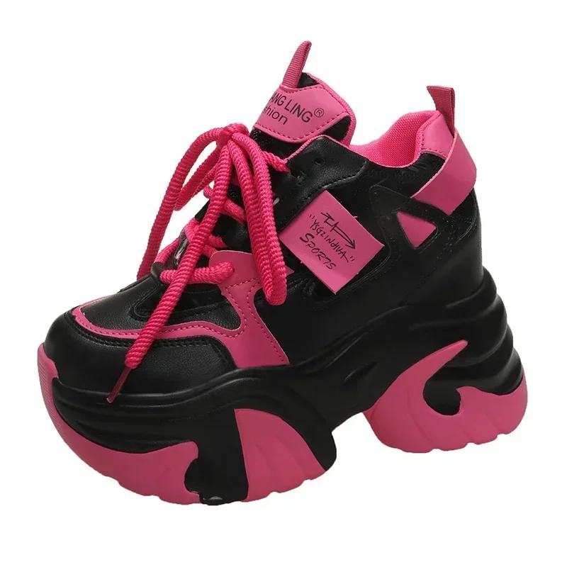 Модные кроссовки на высокой платформе Женские 2025 Толстая подошва Спортивные Женские Кроссовки Вулканизированная обувь Женские Массивные кроссовки Zapatillas Mujer 10 см