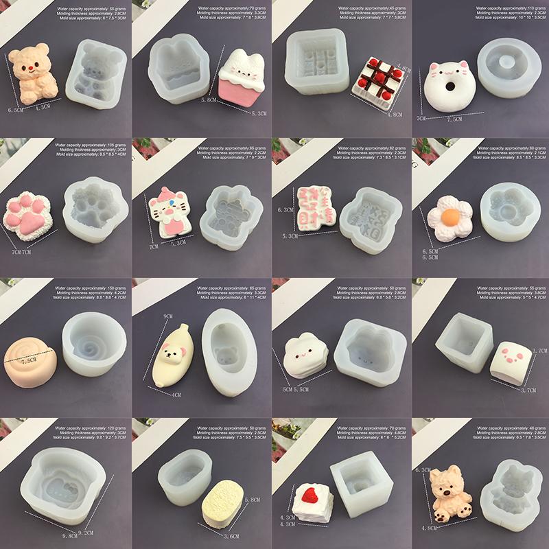 1pc For Baking Egg Bites Muffin Top Pan Chocolate Cake Pie Bakeware Tools Candle Molds Cartoon Animal Bunny Kitten Silicone Mold