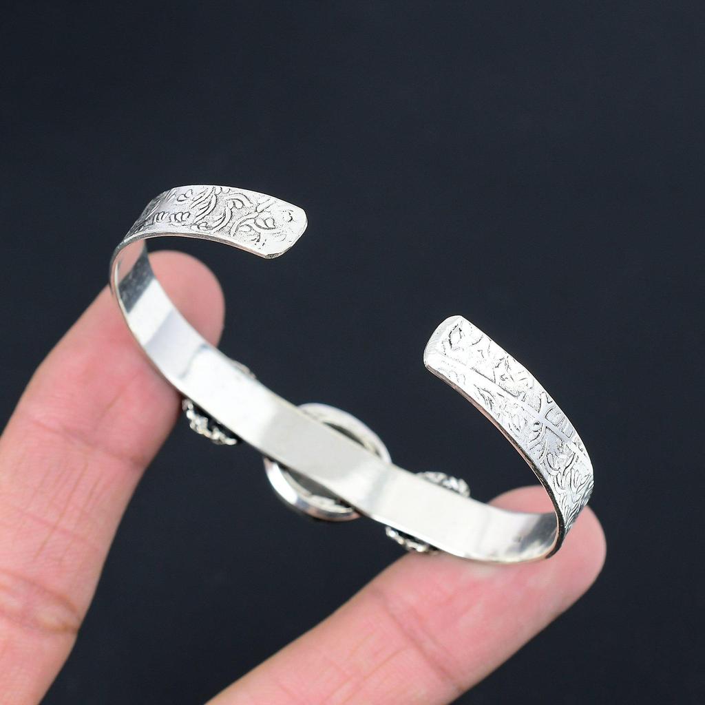 День женщин Сделка Стерлинговое серебро Натуральный радужный лунный камень Свадебный браслет Ювелирные изделия