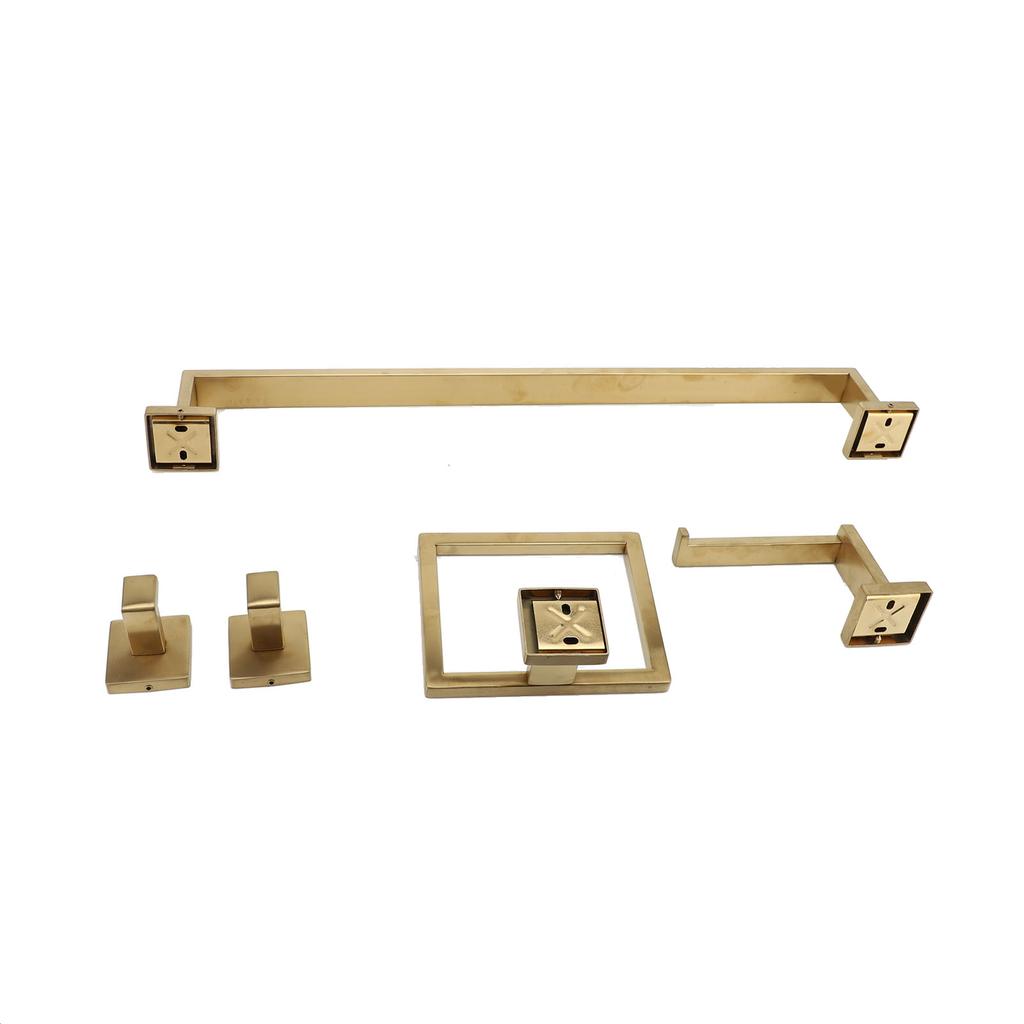 5pcs Bathroom Hardware Set Stainless Steel Thickened Simple Wall Mounted Bath Towel Bar Set for