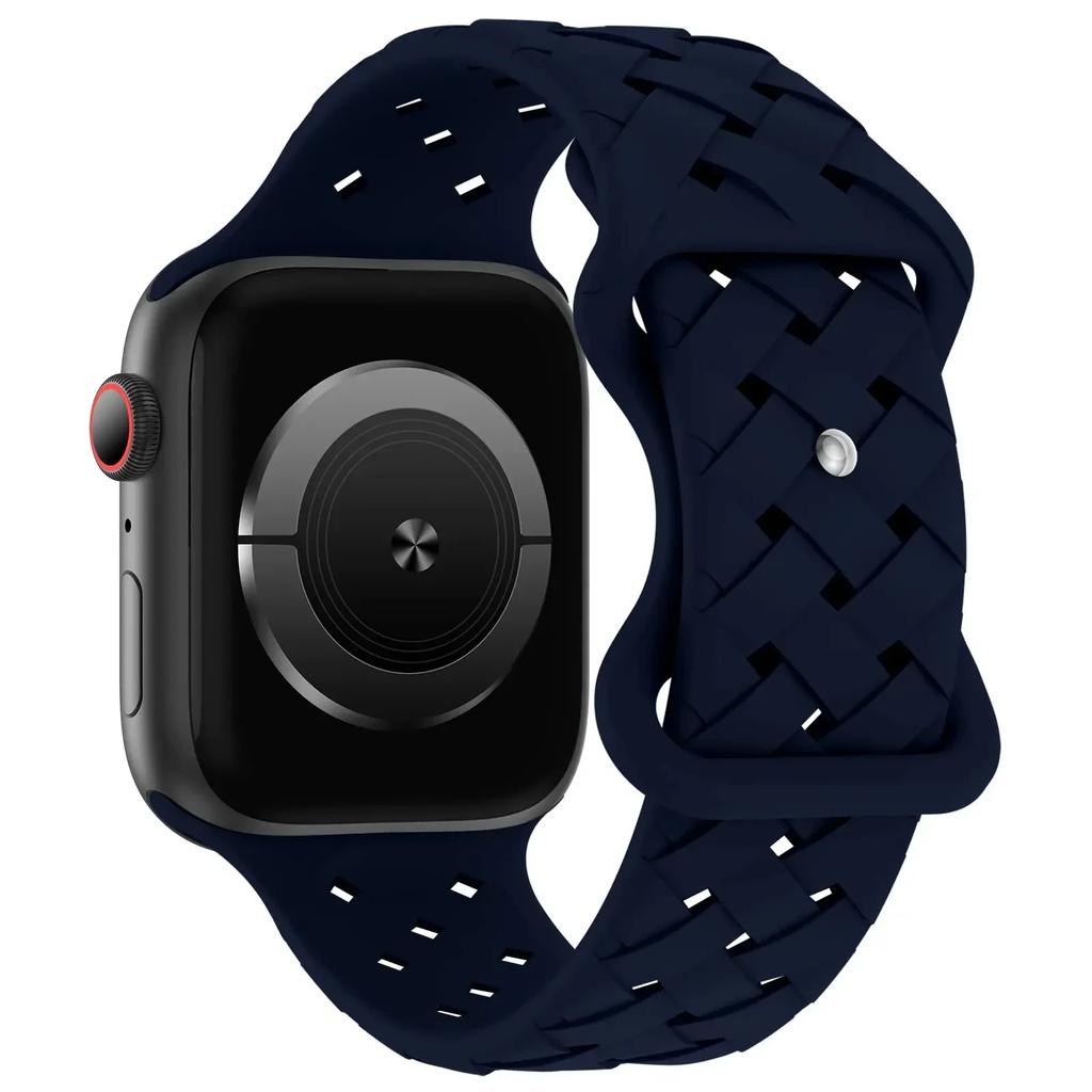 Силиконовый ремешок для Apple Watch Band Ultra 2 49 мм 46 мм 45 мм 44 мм 42 мм Спортивный дышащий браслет для IWatch Series 10 9 8 7 6 SE 5
