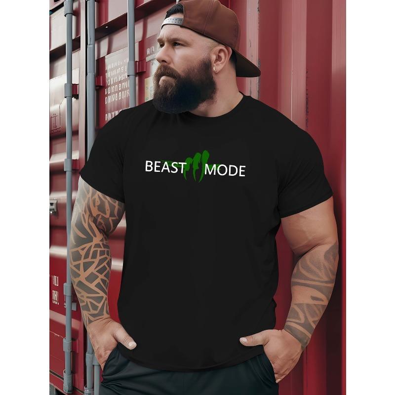 Европейский размер BEAST MODE 2025 Лето Открытый спорт и отдых Футболки с коротким рукавом. Мужские последние модные трендовые футболки с принтами большого размера
