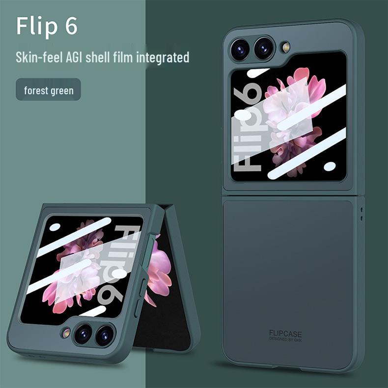 Складной чехол Samsung Z Flip6 AG Shell - Ощущение кожи, Защита от падений, Интегрированный экран