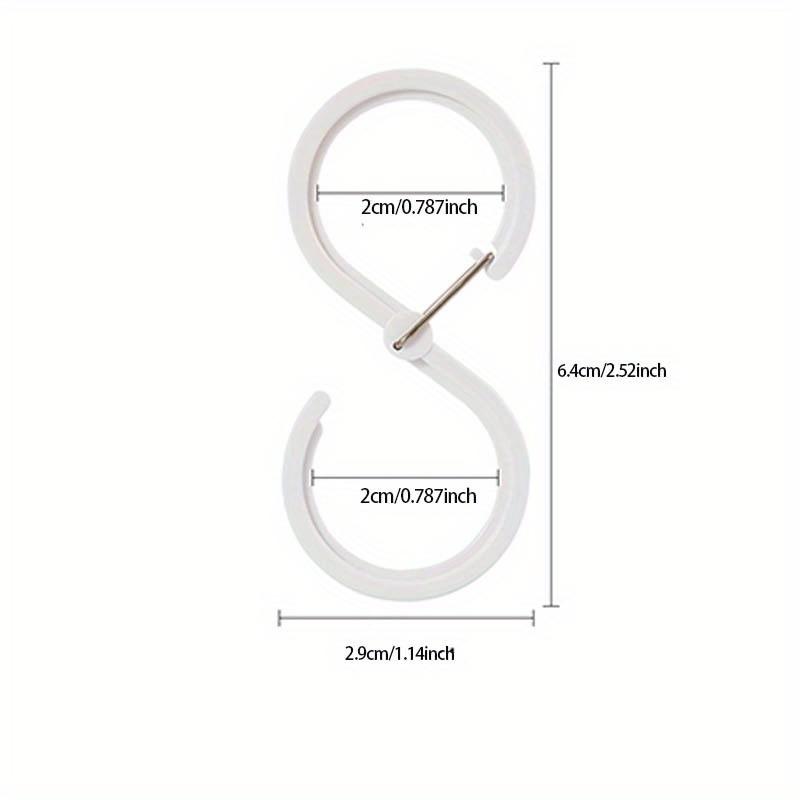 1 Set of 8 S-shaped Hook Buckles for Kitchen and Bathroom Horizontal Bar Hooks Without Drilling Plastic Clothes Hangers