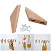 1/2/4 PCS Wooden Triangle Angle Hook Wall Mounted Coat Hooks Multi-Use for Hats&Bags Home Storage Accessory