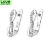 New 925 Sterling Silver Women Earrings Fashion Figure -Of -8 High Quality Zircon All -Match Pair Ear Studs Earring Jewelry Gift