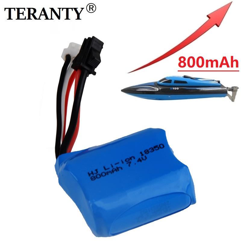 7.4V 800mAh Li-ion Battery for H100 H102 H106 18350 7.4V Battery for JJRC S1 S2 S3 S4 S5 High Speed RC Boat 1Pcs to 5Pcs