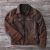 Китайский размер винтажная красная коричневая натуральная кожаная куртка легкая покрытая первый слой коровьей кожи мужская кожаная куртка осень и зима